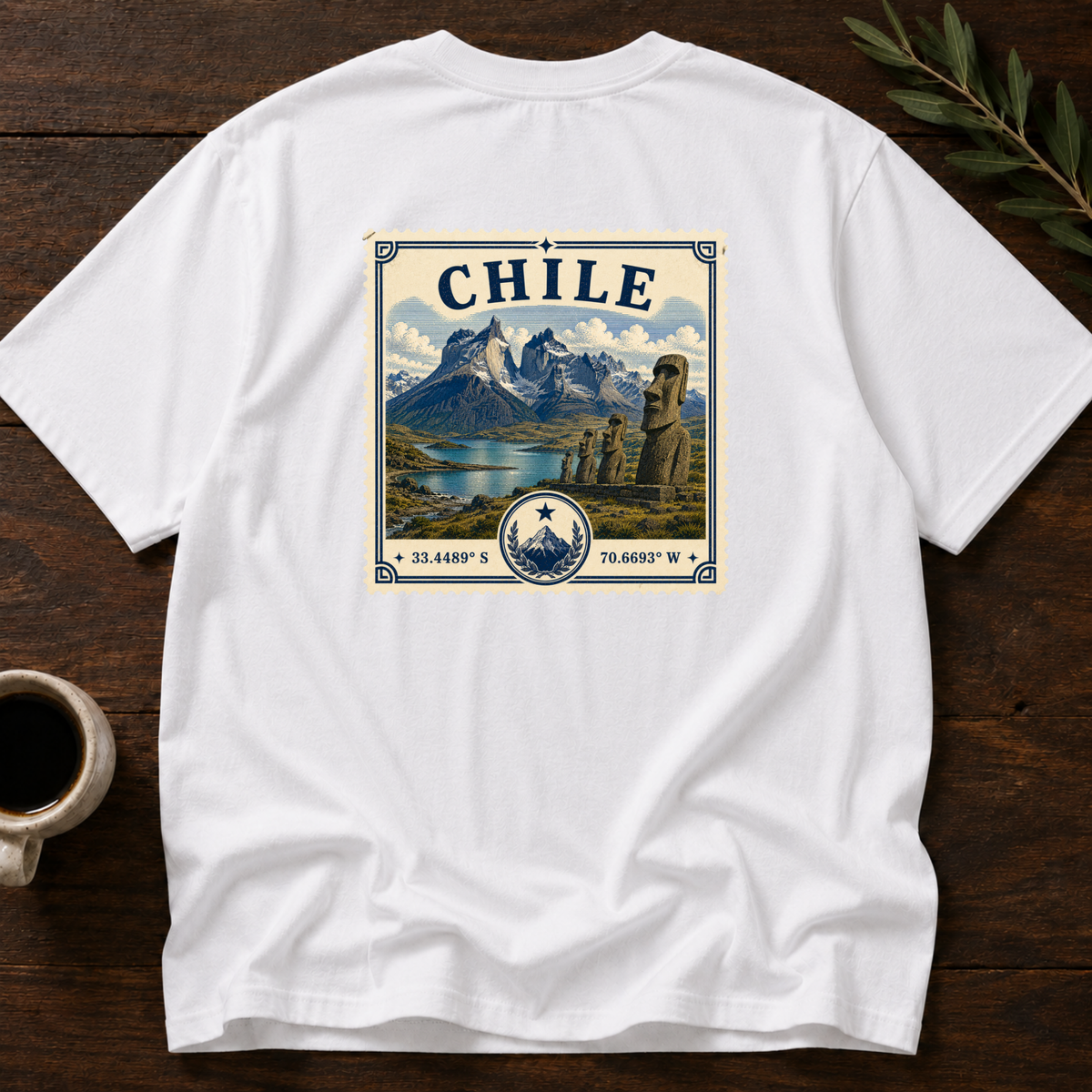 Chile Heritage Stamp T-Shirt – White Back – Wear Your Heart