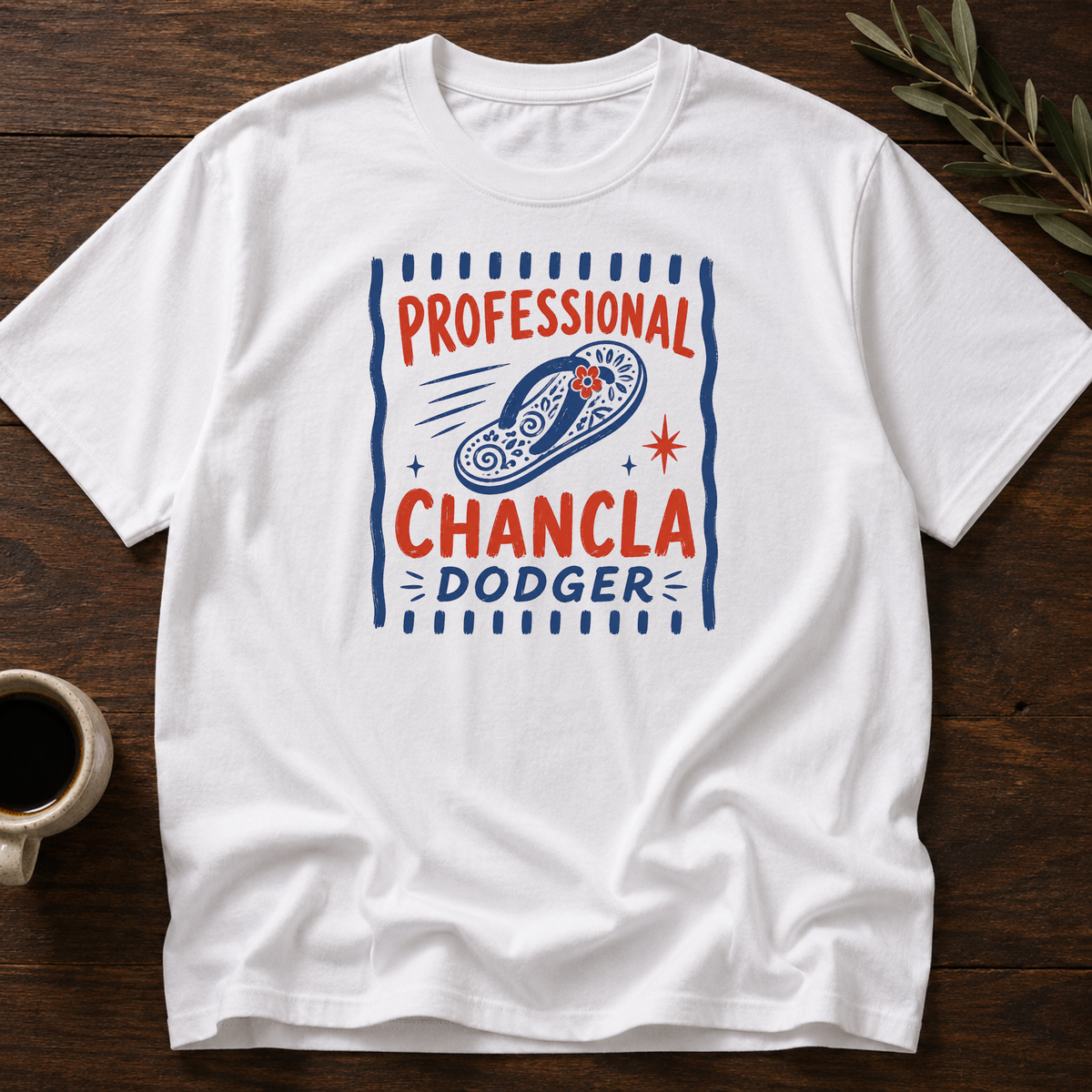 Professional Chancla Dodger T-Shirt – White – Wear Your Heart