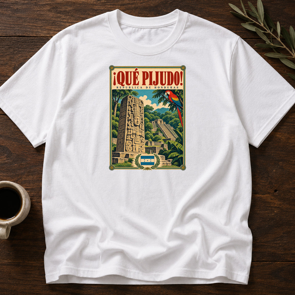 QUE PIJUDO HONDURAS POSTER T-SHIRT - White [que-pijudo-honduras-poster-t-shirt]