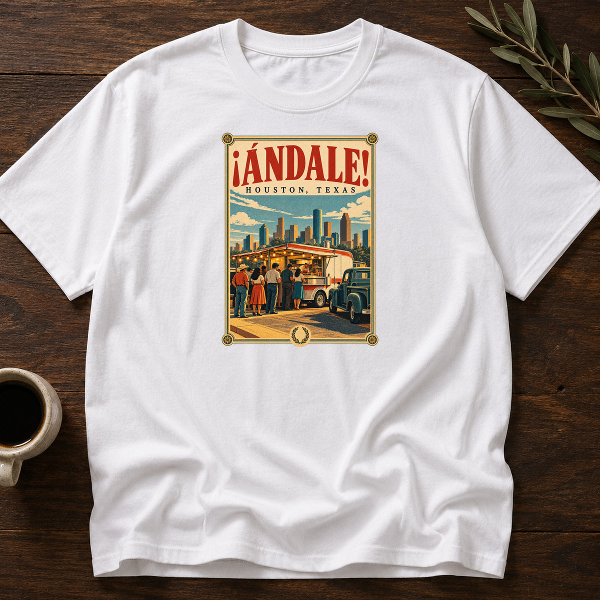 ANDALE HOUSTON POSTER T-SHIRT - White [andale-houston-poster-t-shirt]