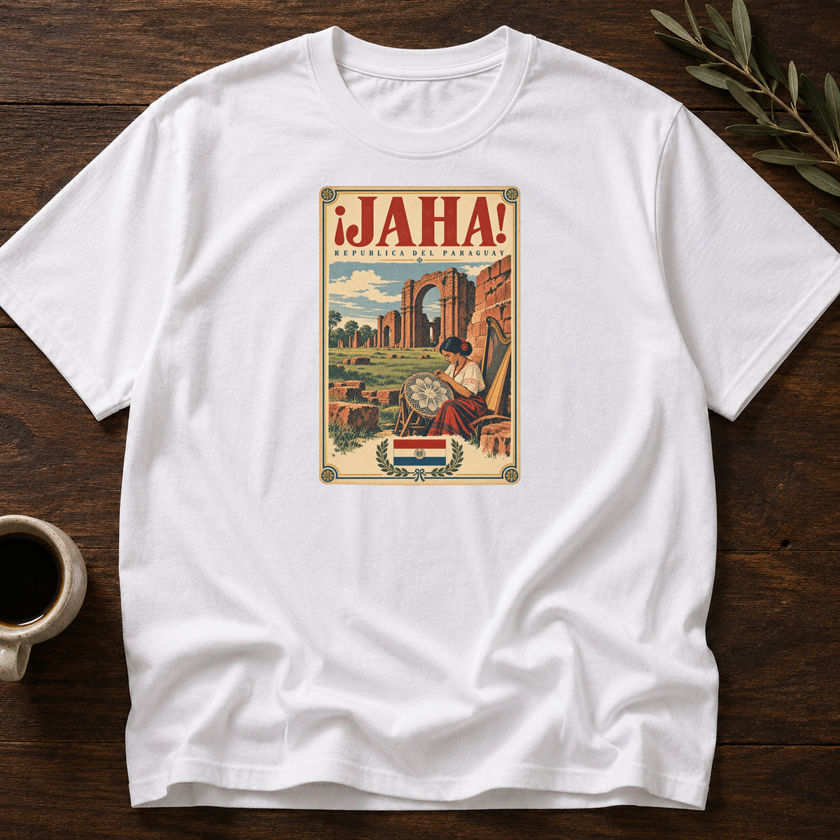 JAHA PARAGUAY POSTER T-SHIRT - White [jaha-paraguay-poster-t-shirt]